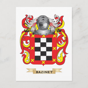 Carte Postale Armoiries de Bazinet (Armoiries de la famille)