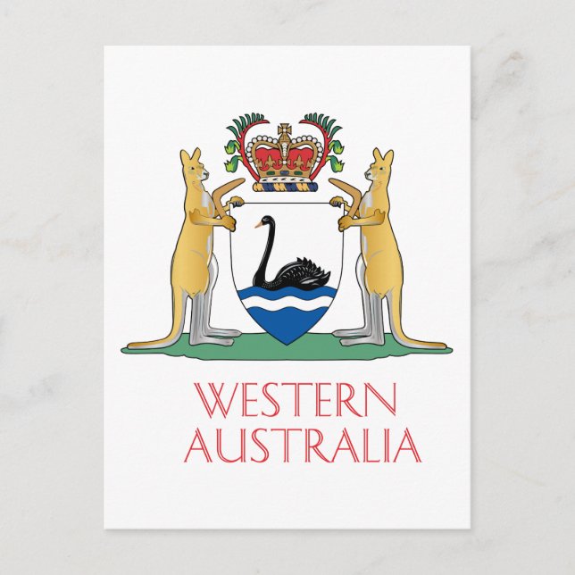 Carte Postale Armoiries de l'Australie occidentale (Devant)