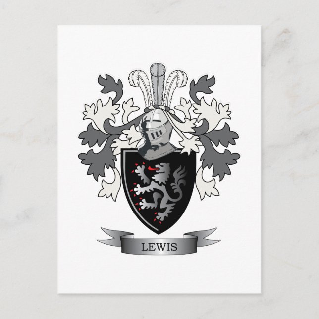 Carte Postale Armoiries de Lewis Family Crest (Devant)