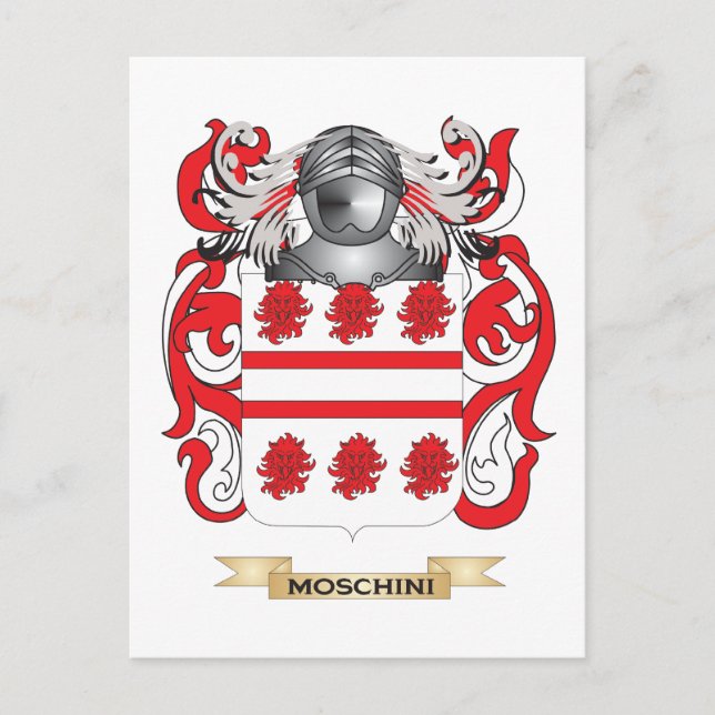 Carte Postale Armoiries de Moschini (Armoiries de la famille) (Devant)