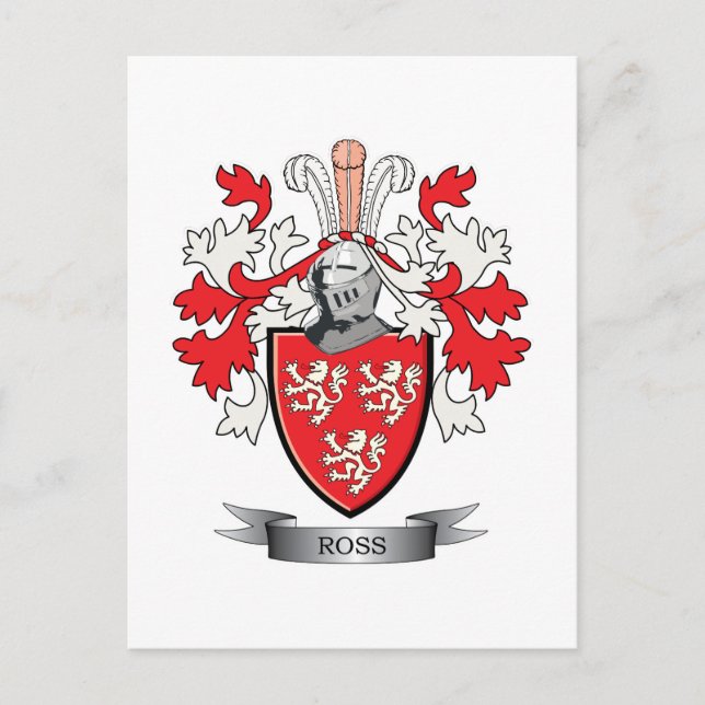 Carte Postale Armoiries de Ross Family Crest (Devant)