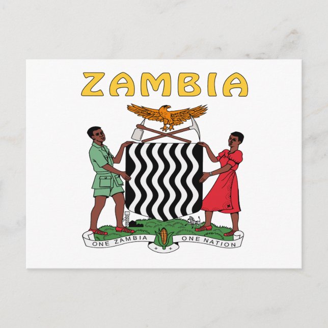 Carte Postale Armoiries De Zambie (Devant)