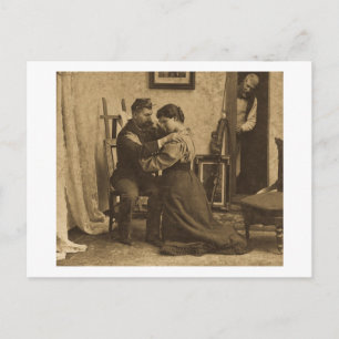 Carte Postale Armoiries d'épaule - Antique Grayscale Vintage