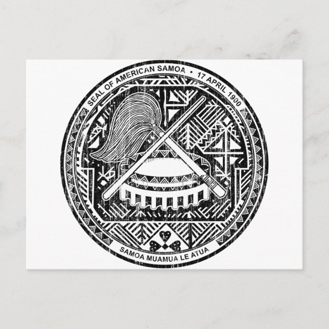 Carte Postale Armoiries des Samoa américaines (Devant)