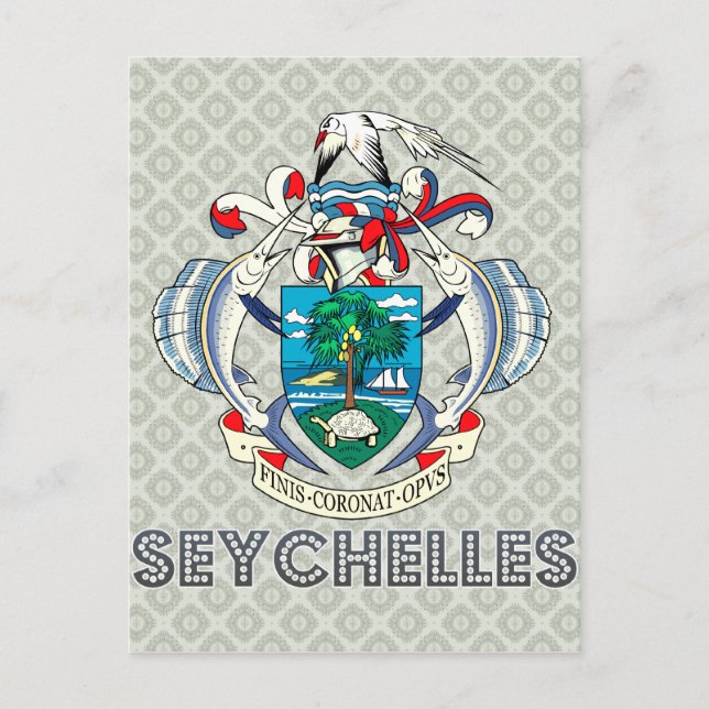 Carte Postale Armoiries des Seychelles (Devant)