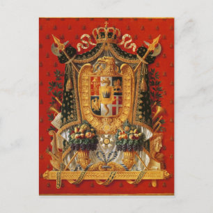 Carte Postale Armoiries d'Italie, dessin pour une tapisserie