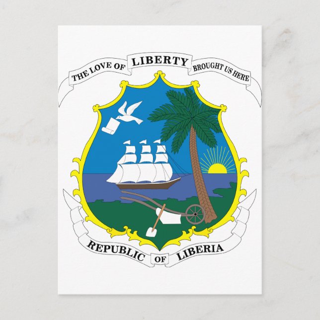 Carte Postale Armoiries Du Libéria (Devant)