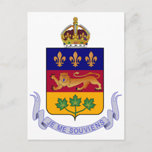 Carte Postale Armoiries du Québec Logo officiel du Canada Herald