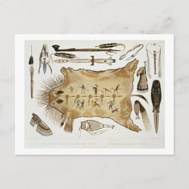 Carte Postale Armoiries et ustensiles indiens, plaque 21 du volu (Devant)