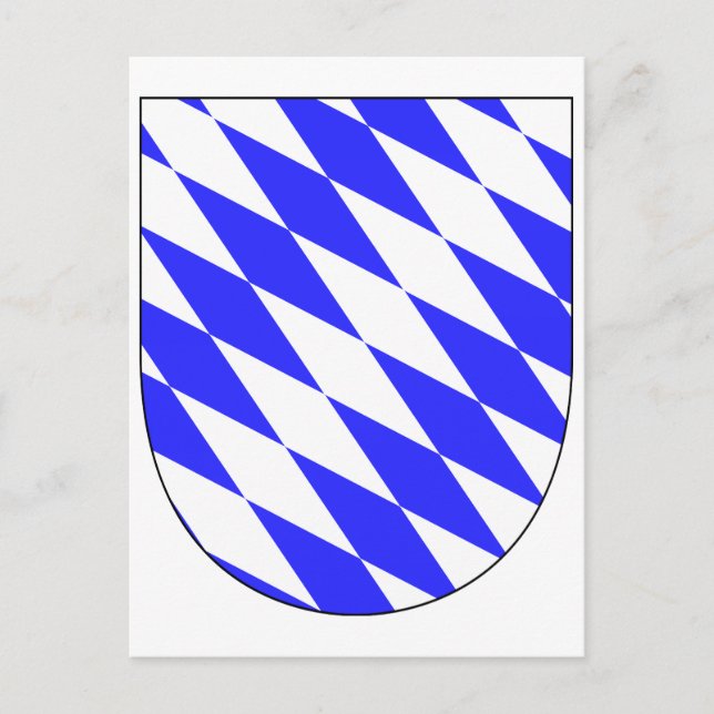 Carte Postale Armoiries officielles Bavière Allemagne Symbole (Devant)