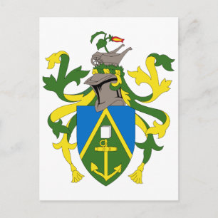 Carte Postale Armoiries Officielles Des Îles Pitcairn Heraldry