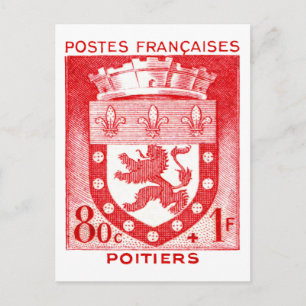 Carte Postale Armoiries, Poiters France