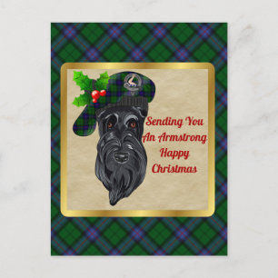 Carte Postale Armstrong Clan Badge & Tartan Christmas Postcard