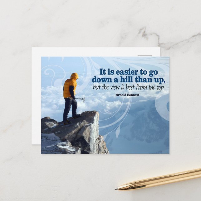 Carte Postale Arnold Bennett Citation Inspirationnelle "Top view (Devant/Arrière en situation)
