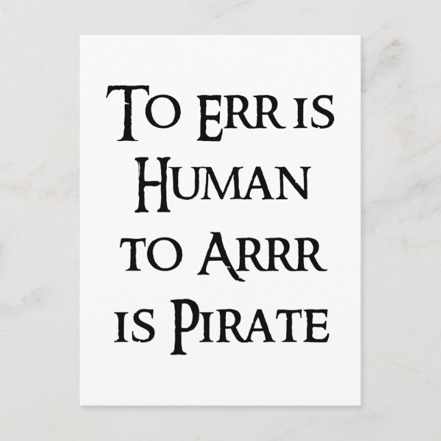 Carte Postale Arr est Pirate (Devant)