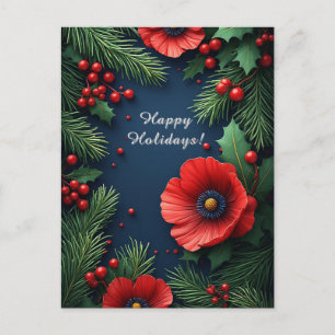 Carte Postale Arrangement floral de Noël avec Poinsettias
