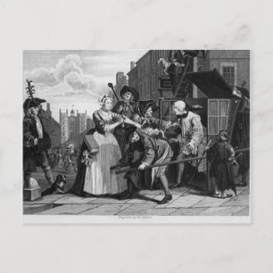 Carte Postale Arrestation pour dette, assiette V