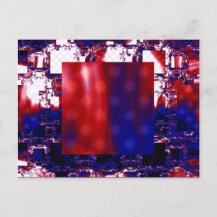 Carte Postale Arrêt   Art fractal rouge et bleu