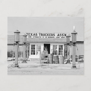 Carte Postale Arrêt de camion au Texas, 1939