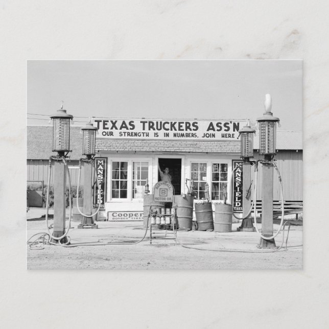 Carte Postale Arrêt de camion au Texas, 1939 (Devant)