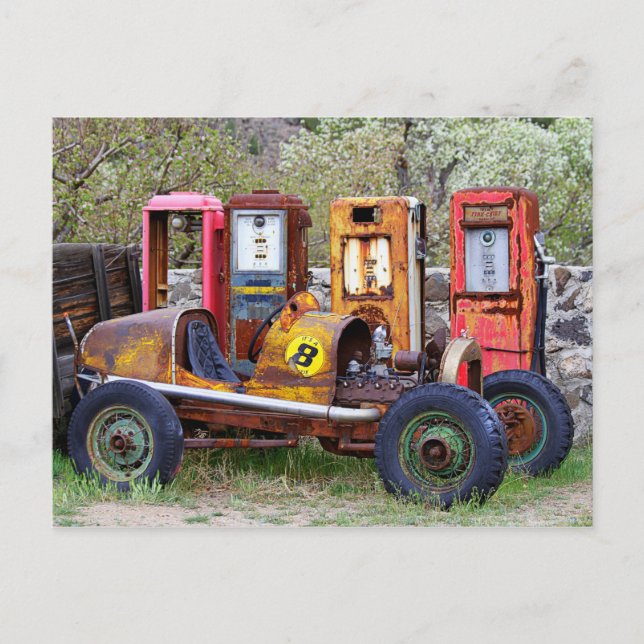 Carte Postale Arrêt final de la course de voiture (Devant)