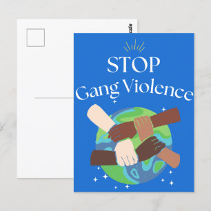 Carte Postale Arrêter la violence des gangs mains liées