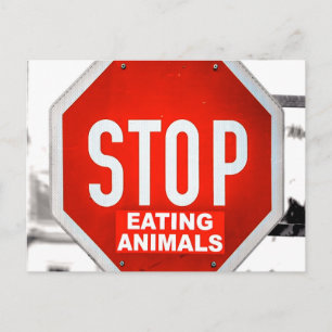 Carte Postale Arrêtez de Manger des Animaux Végétarien Végétalie