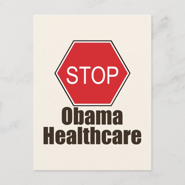 Carte Postale Arrêtez Obama Healthcare Postcard (Devant)
