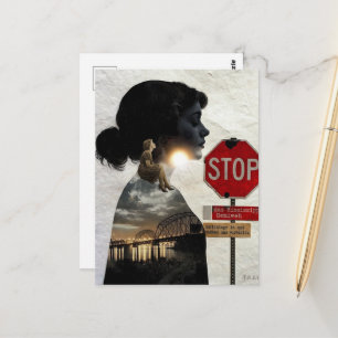 Carte Postale Arrêtez Profitez de la Vie Femme Collage