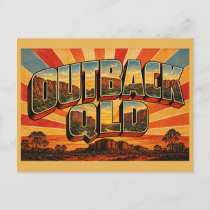 Carte Postale Arrière-pays Queensland Australie Terre Rouge Art
