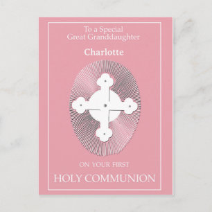 Carte Postale Arrière-petite-fille Première Communion Solennelle