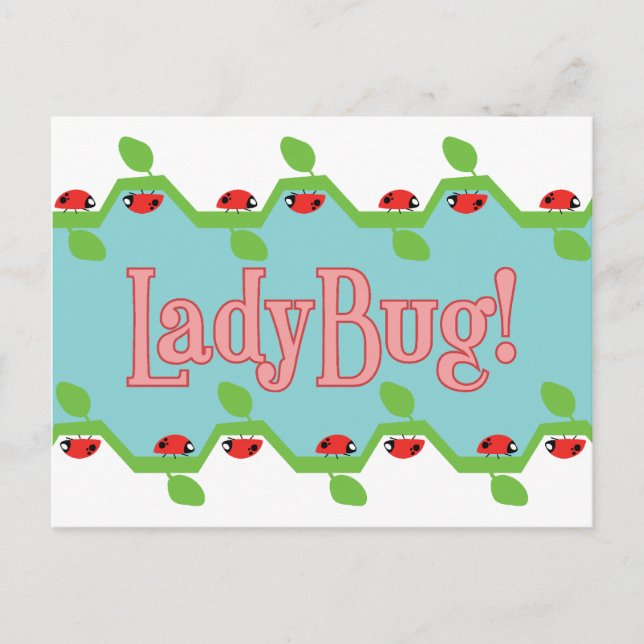 Carte Postale Arrière - plan bleu Ladybug (Devant)