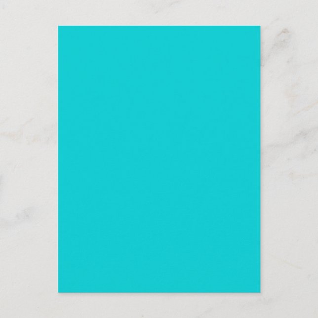 Carte Postale Arrière - plan couleur bleu turquoise Aqua Solid T (Devant)