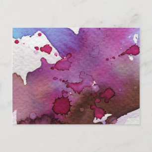Carte Postale Arrière - plan d'aquarelle violet