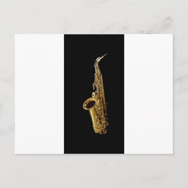 Carte Postale Arrière - plan de charbon de Saxophone ~ Sax (Devant)