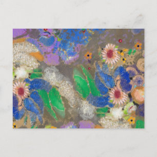 Carte Postale Arrière - plan de fleurs abstrait d'Odilon Redon.