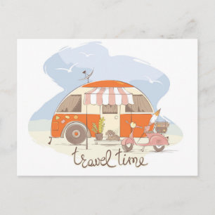 Carte Postale Arrière - plan de la remorque de voyage