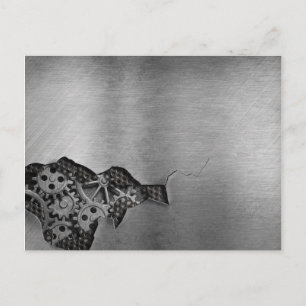 Carte Postale Arrière - plan métallique avec dommages mécaniques