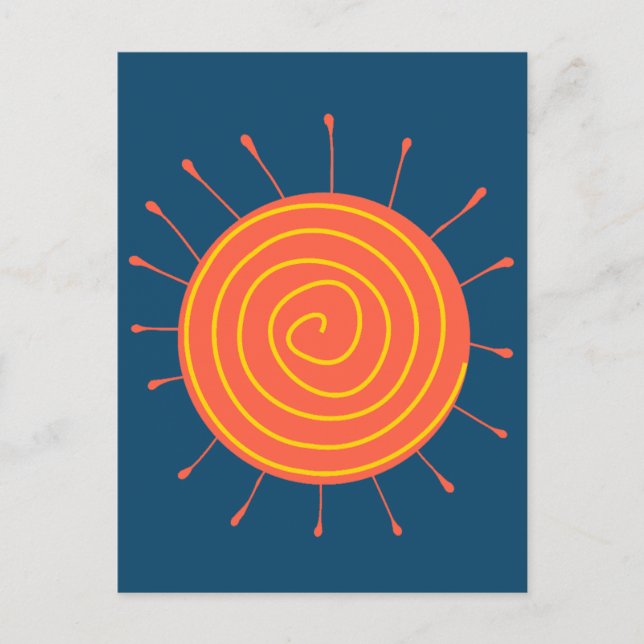 Carte Postale Arrière - plan Naïf Sun Dark Blue (Devant)