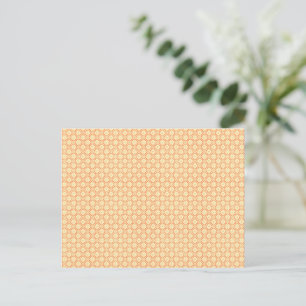 Carte Postale arrière - plan orange et blanc avec petits carrés