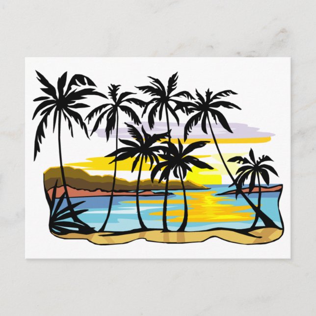Carte Postale Arrière - plan Palm Tree (Devant)
