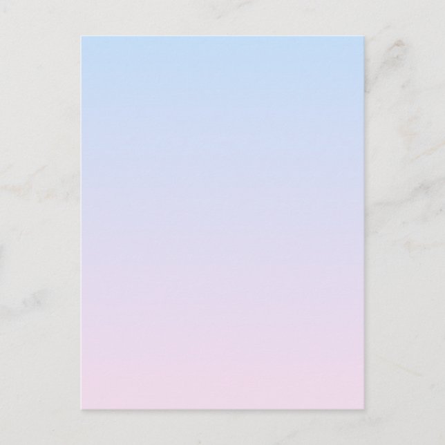 Carte Postale Arrière - plan rose pâle et bleu dégradé (Devant)