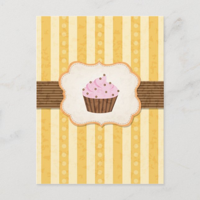 Carte Postale Arrière - plan vintage Cupcake (Devant)