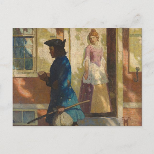 Carte Postale Arrivée de Franklin à Philadelphie par N. C. Wyeth (Devant)