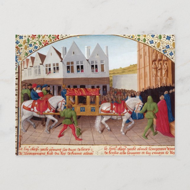 Carte Postale Arrivée de l'empereur Charles IV (Devant)