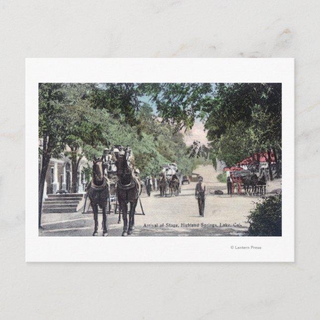 Carte Postale Arrivée d'un StagecoachHighland Springs, CA (Devant)