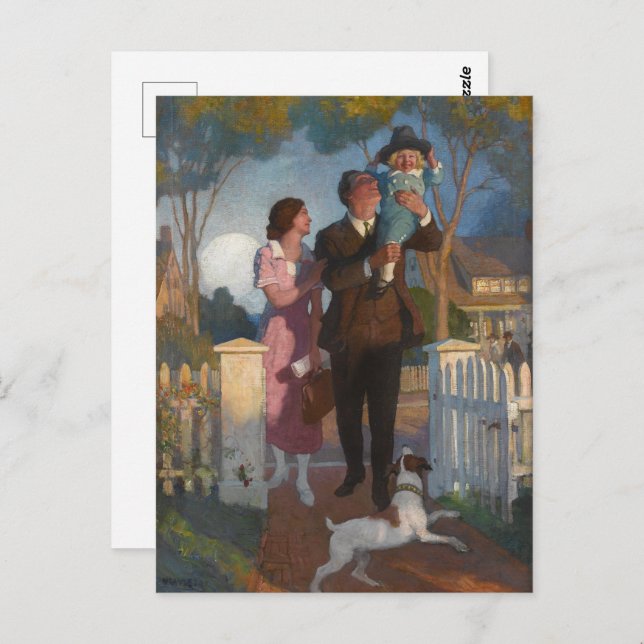 Carte Postale Arriving Home, After the Day’s Work par N. C. Wyet (Devant / Derrière)