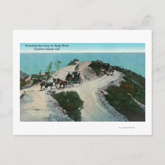 Carte Postale Arrondir la boucle sur la route de la scène (Devant)