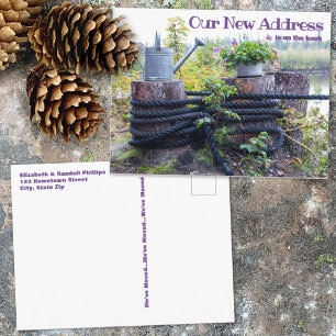 Carte Postale Arrosage de la corde de nouvelle adresse rustique