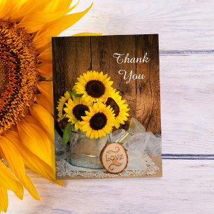 Carte Postale Arrosage du jardin de tournesols Can Merci Mariage